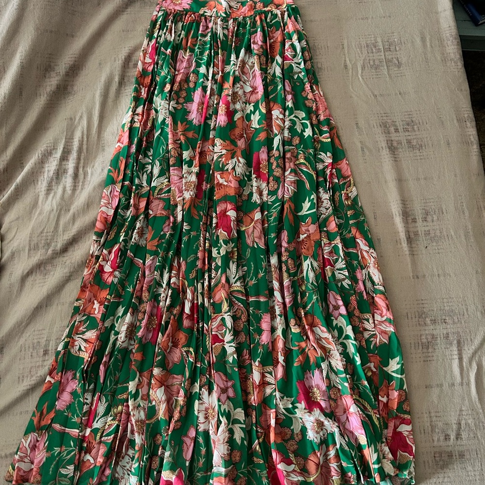 Flying Tomato Vibrant Floral Pleated Wide-Leg Pants